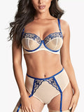 Panache Rosa Suspender Briefs, Cobalt/Latte - McGrocer