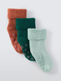 John Lewis Baby Bio-Baumwollmischung Socken, 3er-Pack, Mehrfarbig