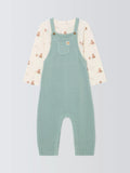 John Lewis Baby Knitted Dungaree and Long Sleeve Top Set, Blue - McGrocer