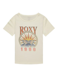 Roxy Kids' Vintage Organic Cotton Logo T-Shirt, Egret - McGrocer