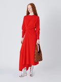 John Lewis x AWAKE MODE Strickknoten-Maxikleid in schmaler Passform, Rot