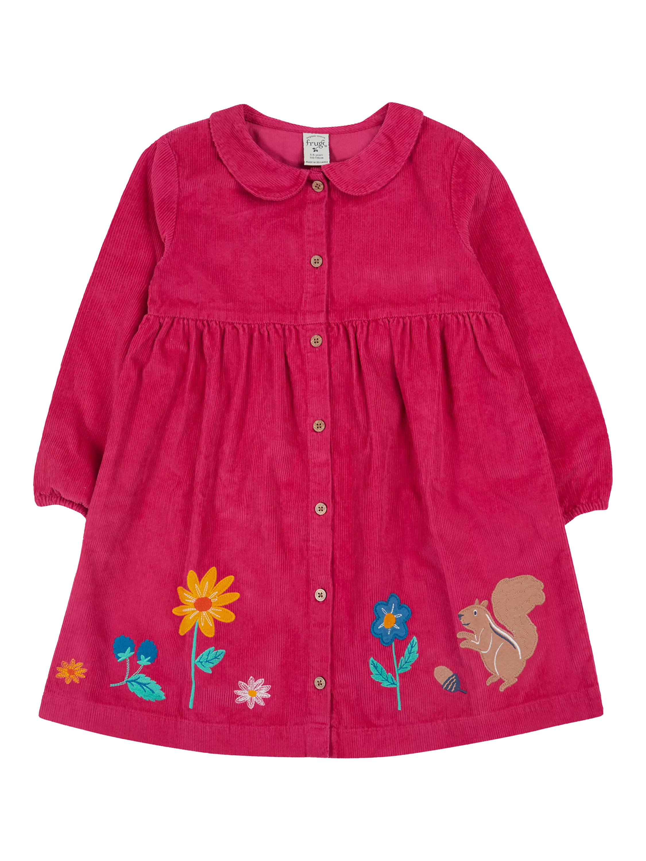 Frugi Kids' Coco Organic Cotton Corduroy Dress, Lingonberry - McGrocer