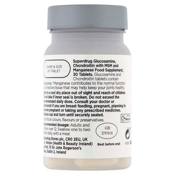 Superdrug Glucosamine & Chondroitin 30 Tablets GOODS Superdrug