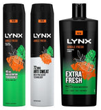 Lynx Jungle Fresh Antiperspirant Deodorant Bodyspray Shower Gel Bundle
