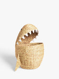 Panier de rangement pour enfants en jacinthe d'eau en forme de requin