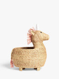 Panier de rangement en jacinthe d'eau licorne pour enfants