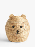 Panier de rangement en jacinthe d'eau naturelle Bear