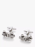 John Lewis Vintage Racing Car Cufflinks, Silver - McGrocer