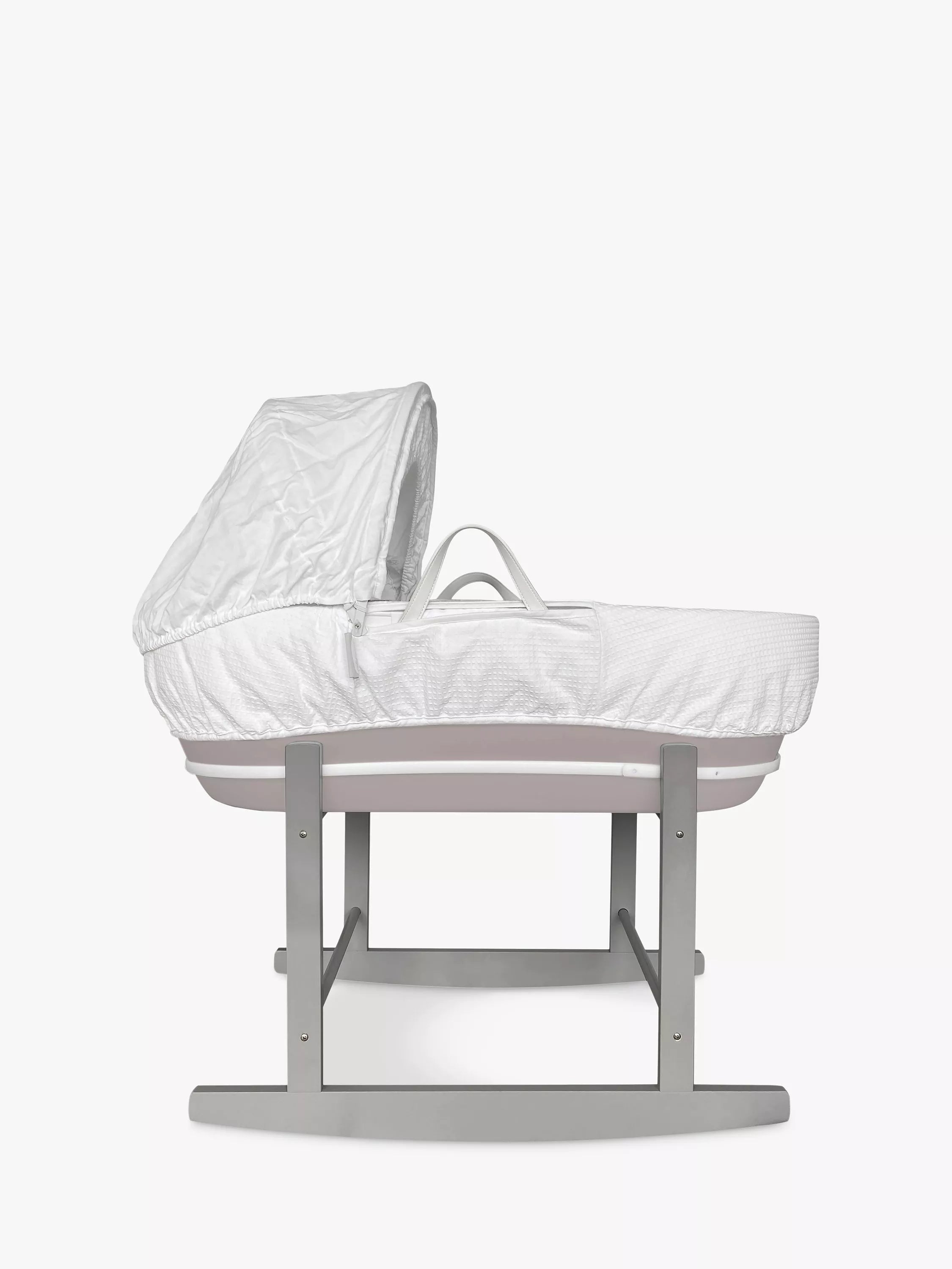 Shnuggle Moses Basket, Stand, and Waffle Hood Bundle, Grey - McGrocer