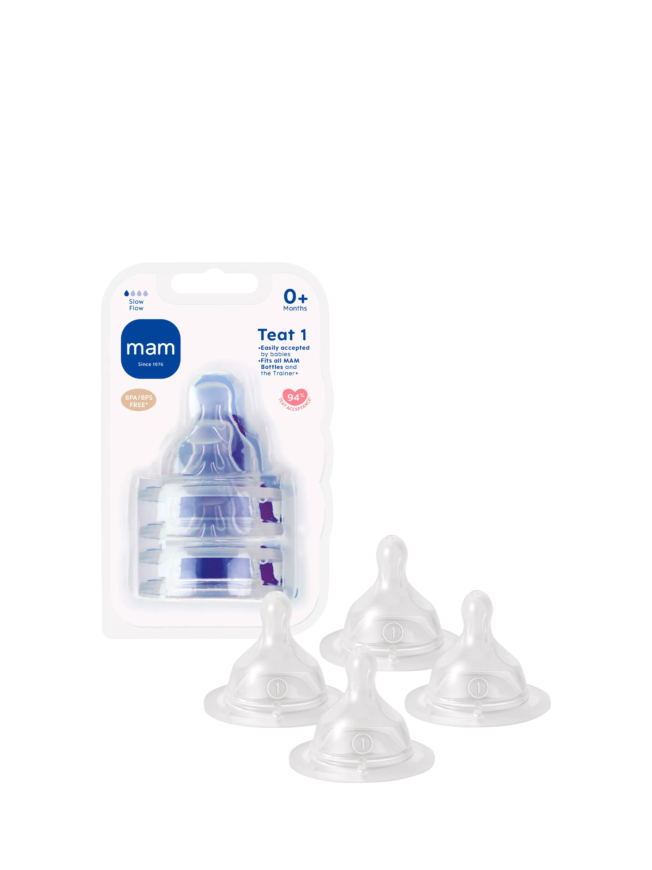 MAM Skinsoft Slow Flow Teat, Pack of 4 - McGrocer