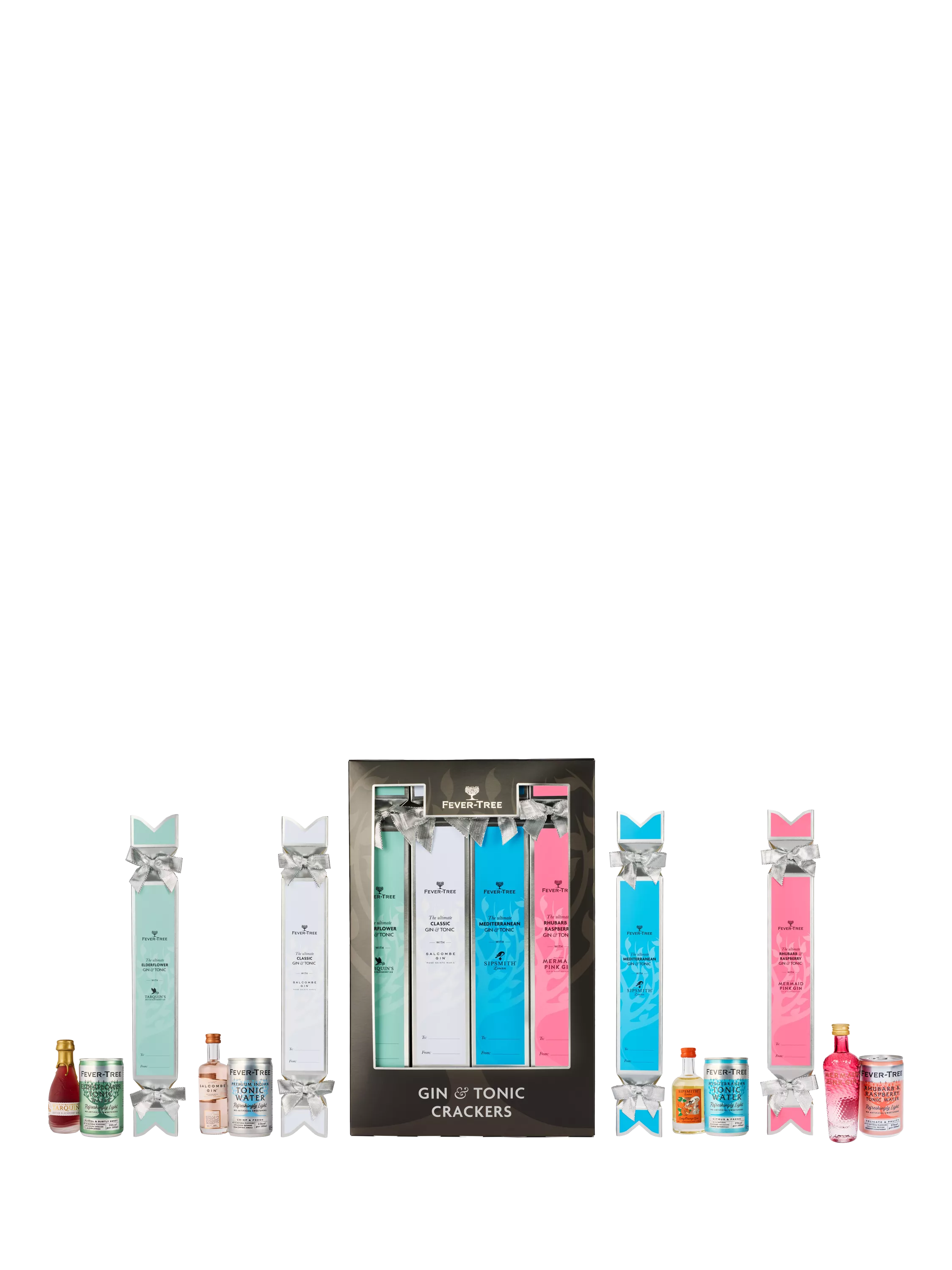 Fever-Tree The Ultimate Set of 4 Gin & Tonic Crackers, 4x 5cl + 15cl - McGrocer