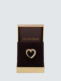 Jon Richard Crystal Heart Brooch Gold