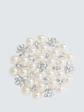 Jon Richard Pearl And Crystal Cluster Statement Brooch Silver