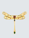 Jon Richard Crystal Dragonfly Brooch Gold