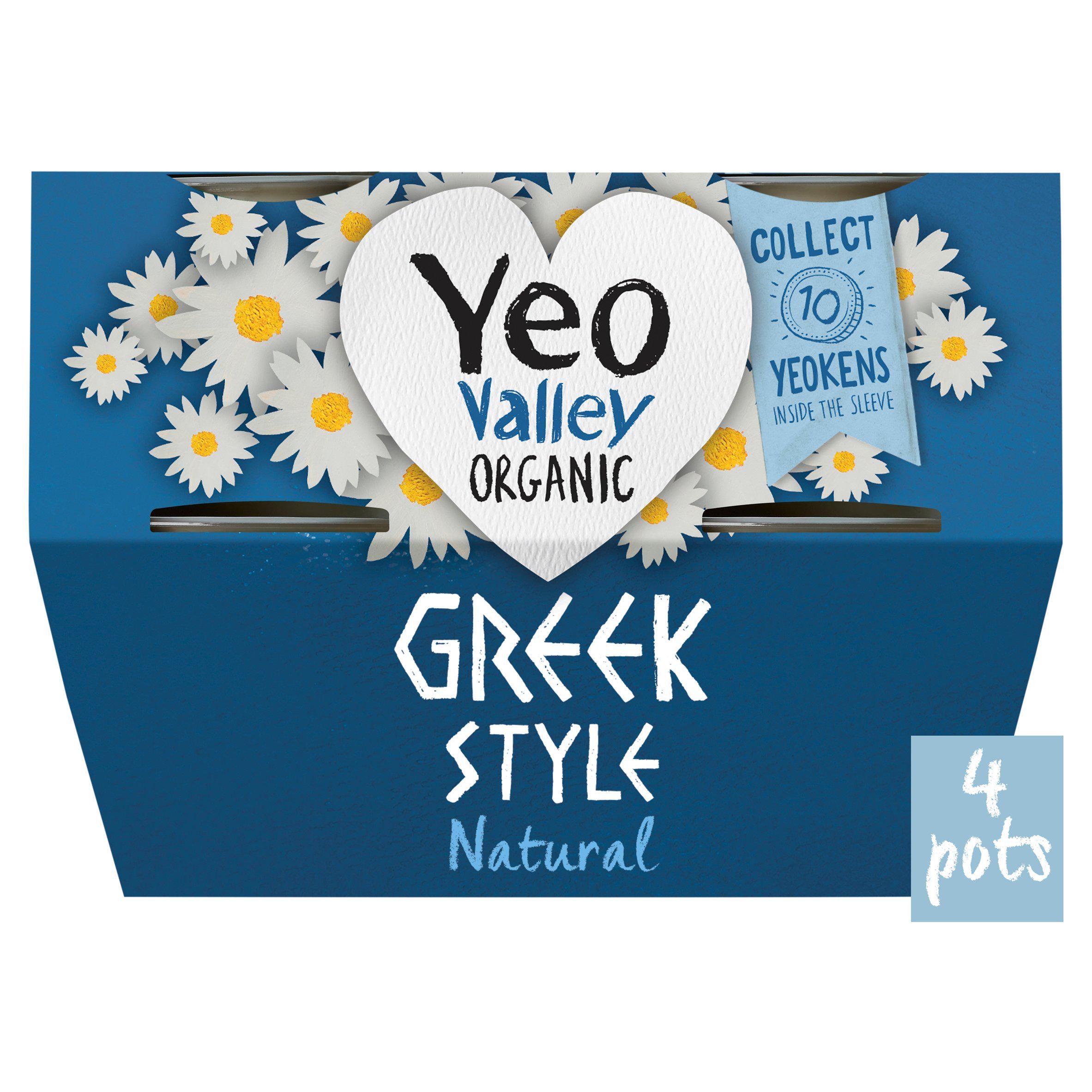 Yeo Valley Organic Greek Style Natural Yogurt 4x110g GOODS Sainsburys