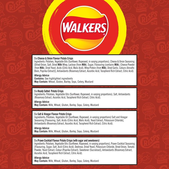 Walkers Classic Variety Multipack Crisps 20 per pack GOODS M&S