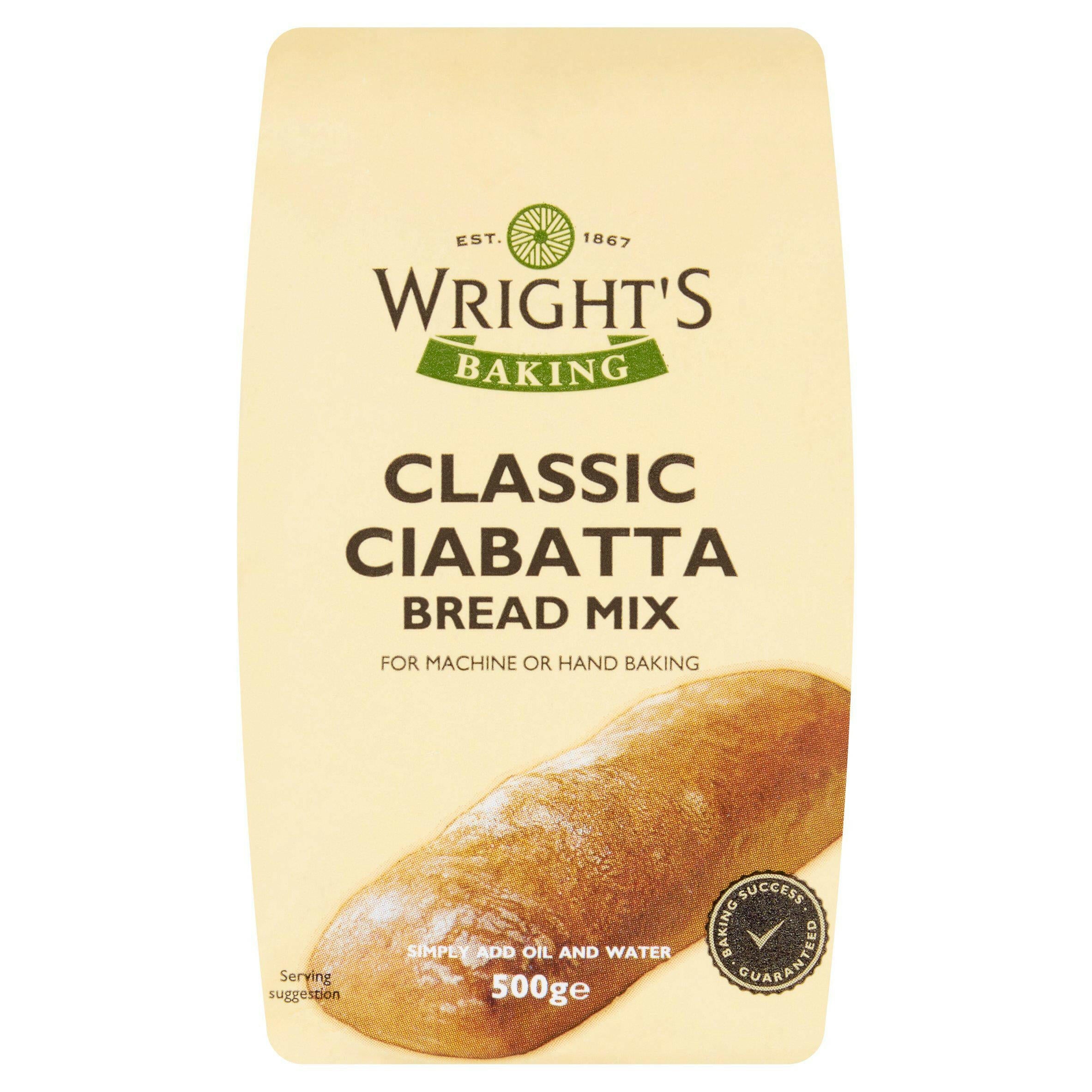 Wright's Ciabatta Bread Mix 500g flour Sainsburys