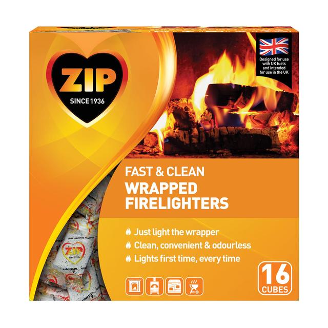 ZIP Odourless Fast & Clean Wrapped Firelighters 16 per pack GOODS M&S