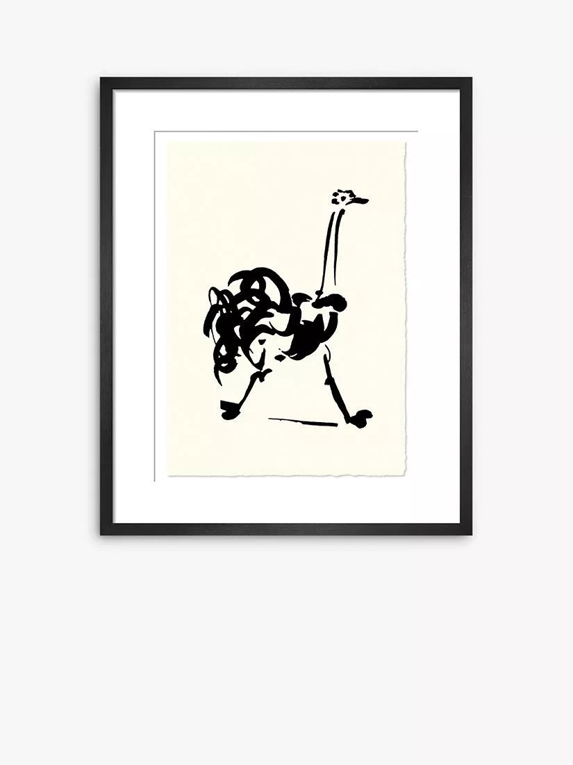 John Lewis Pablo Picasso 'Autruche' Ostrich Framed Print, 47 x 37cm, Black/White - McGrocer