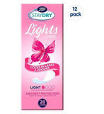 Staydry Lights Light Liners for Light Incontinence 12 Pack Bundle – 336 Liners GOODS Boots