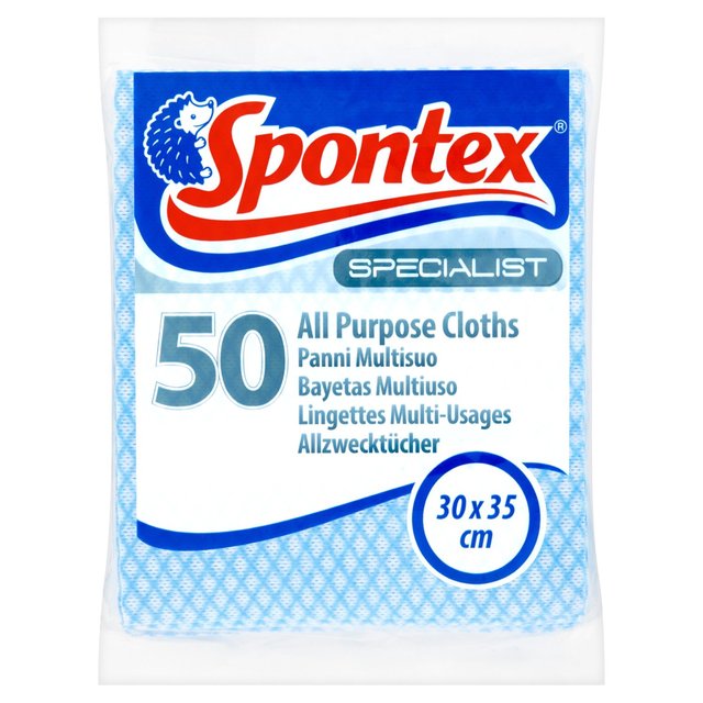Spontex Specialist All Purpose Cloths Blue 50 per pack GOODS M&S