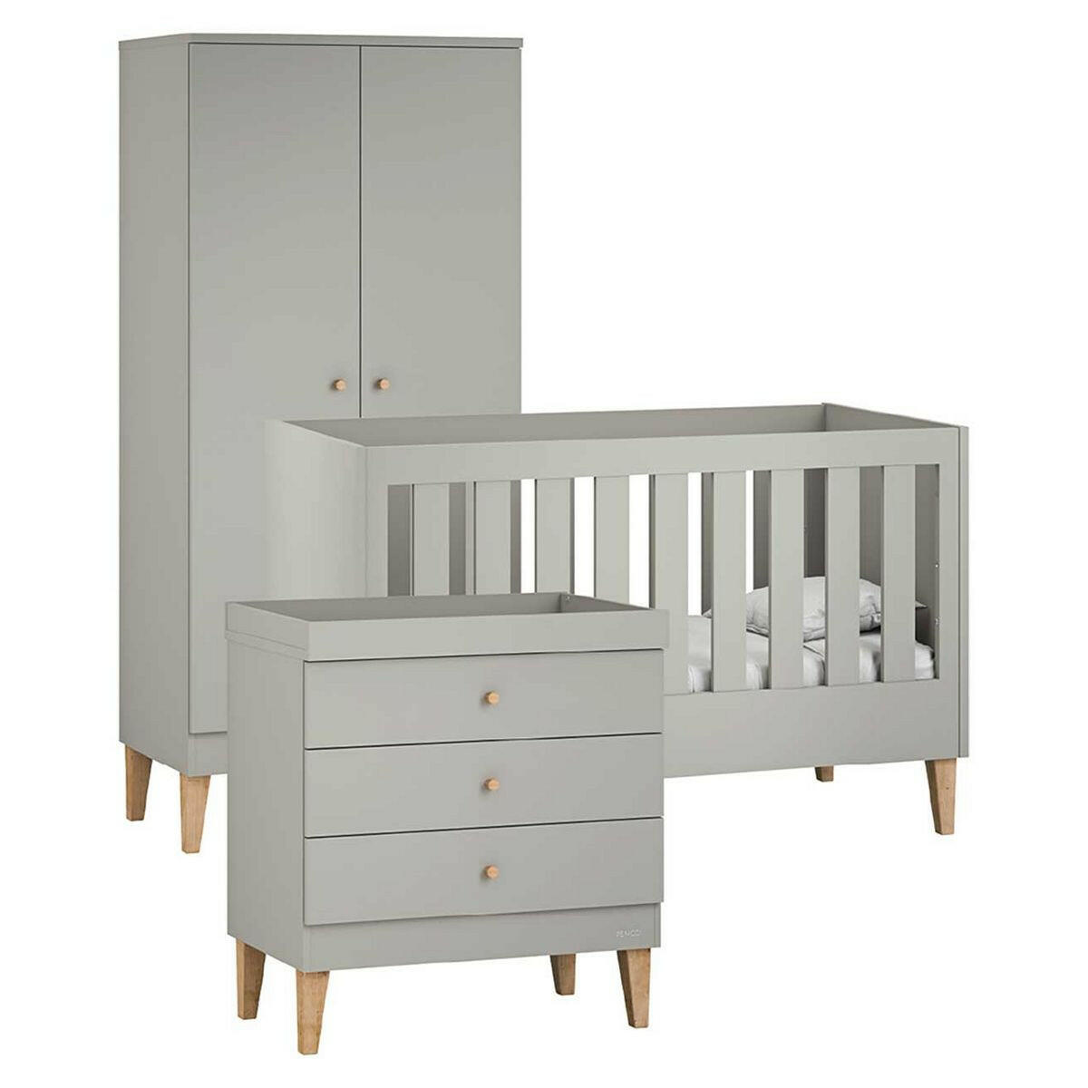 Venicci Saluzzo 3pc - Cot Bed, Chest, Wardrobe -Warm Grey GOODS Boots
