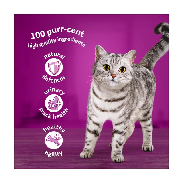 Whiskas 7+ Adult Wet Cat Food Pouches Poultry Feasts in Jelly 12 x 85g GOODS M&S