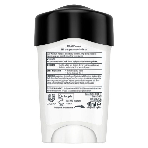 Sure Men Antiperspirant Deo Stick Max Pro Clean Scent 150ml GOODS Superdrug