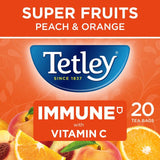 Tetley Super Fruit Tea Immune Peach & Orange Tea Bags 20 per pack GOODS M&S