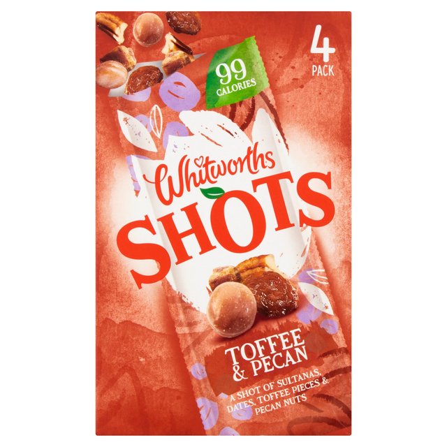 Whitworths Shots Snack Pack Toffee Pecan 4 per pack GOODS M&S