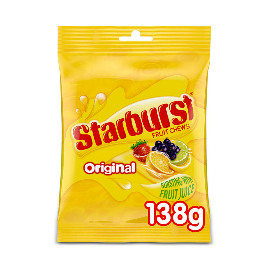 Starburst Chewy Sweets Fruit Flavoured Pouch Bag 138g GOODS ASDA
