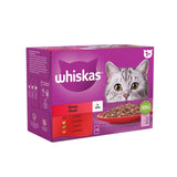 Whiskas 1+ Adult Wet Cat Food Pouches Meaty Meals in Jelly 12 x 85g GOODS M&S