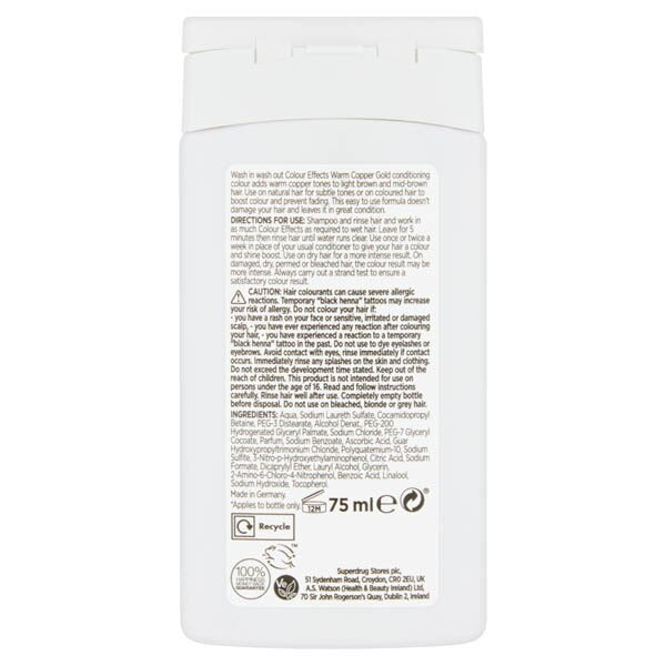 Superdrug Colour Effects Copper Gold 7.34 75ml GOODS Superdrug