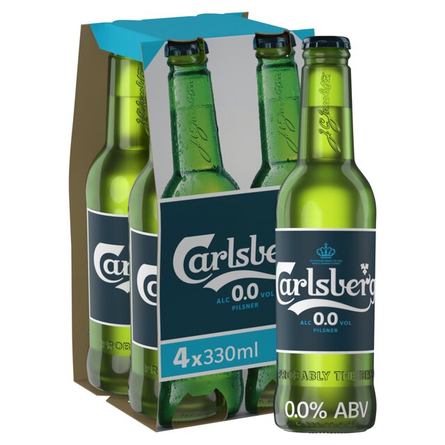 Carlsberg Alcohol Free Lager Beer Bottles 4 x 330ml - McGrocer