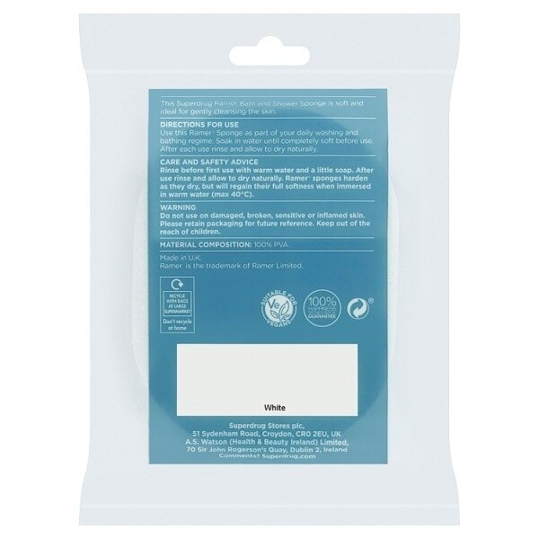 Superdrug Ramer Bath & Body Sponge White GOODS Superdrug