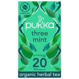 Pukka Organic Three Mint Tea 20 Home Compostable Herbal Tea Bags 32g 20 per pack - McGrocer