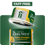 John West Tuna Chunks in Sunflower Oil 4x125g 102g drainedl