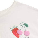 MS Fruit Embroidery Placement Shortie 8-9 Years Ivory