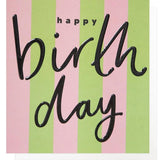 Caroline Gardner Lime Pick Stripe Birthday Card
