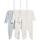 MS Dog Popper Footed Sleepsuit 3 Pack 3-6 Months Blue