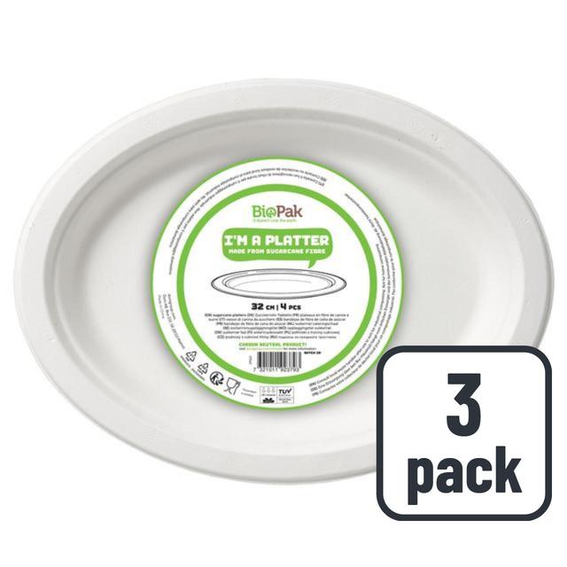 White Microwaveable Buffet Platters 3 per pack GOODS M&S