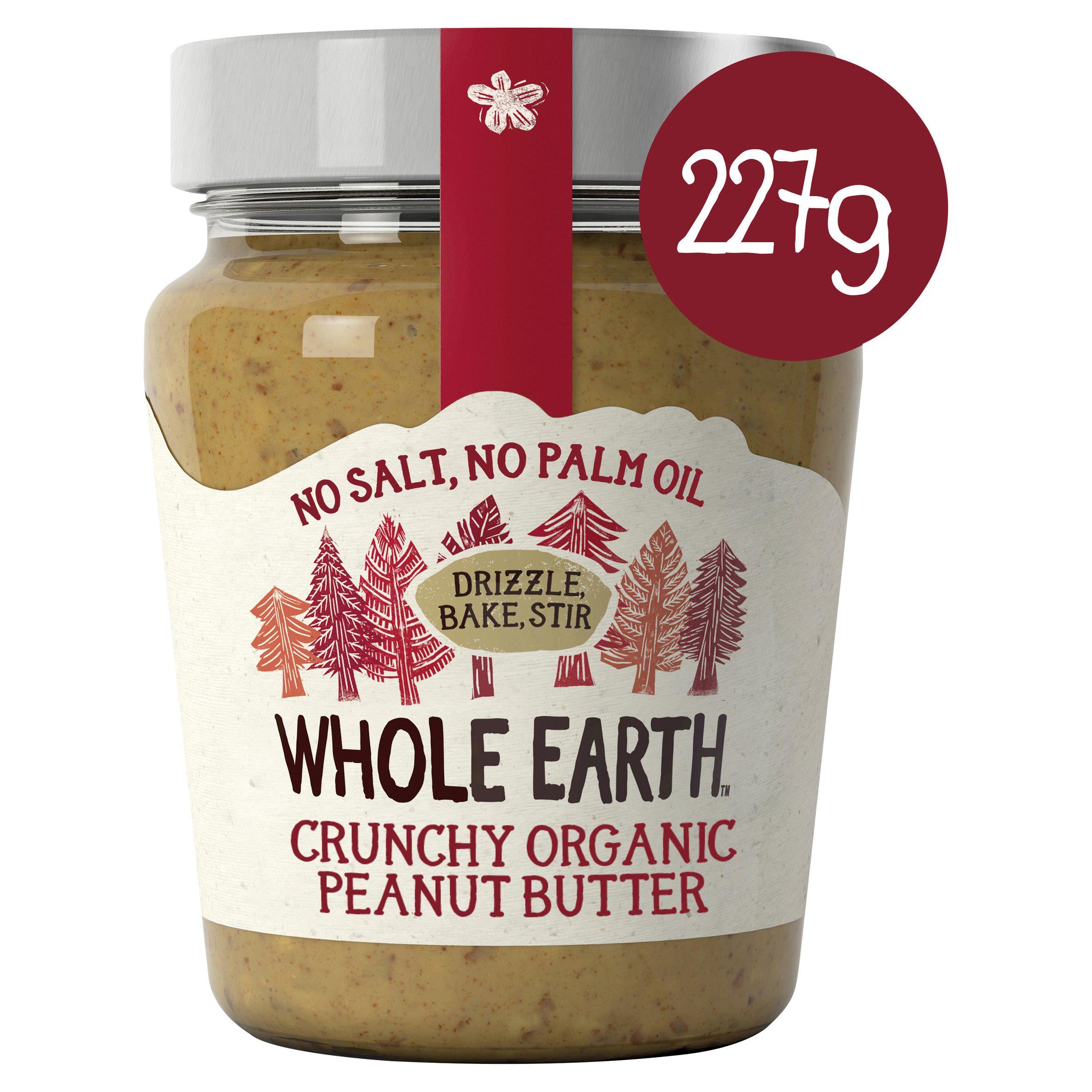 Whole Earth Organic Crunchy Palm Oil Free Peanut Butter 227g Nut butter Sainsburys