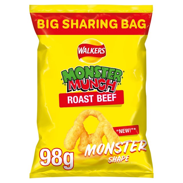 Walkers Monster Munch Roast Beef Sharing Bag Snacks 98g GOODS M&S