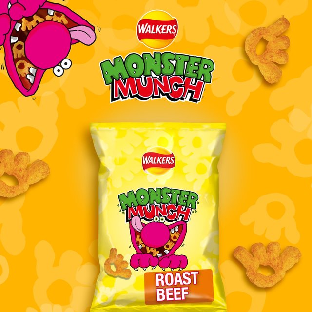 Walkers Monster Munch Roast Beef Sharing Bag Snacks 98g GOODS M&S