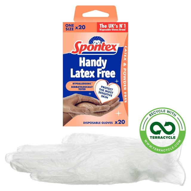 Spontex Sensitive Vinyl Disposable Gloves 20 per pack GOODS M&S