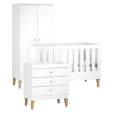 Venicci Saluzzo 3pc - Cot Bed, Chest, Wardrobe - Premium White GOODS Boots