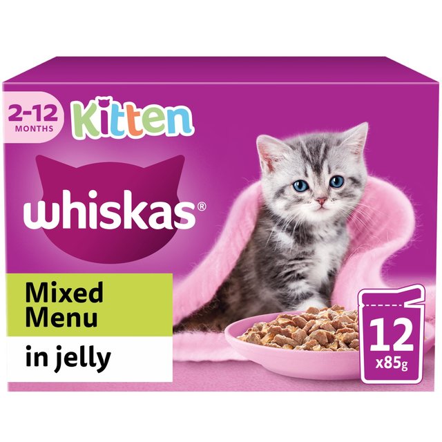 Whiskas Kitten 2-12months Mixed Fish & Meat in Jelly 12 x 85g GOODS M&S