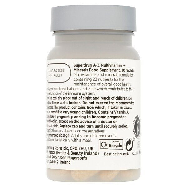 Superdrug A-Z Multivitamin Tablets 30pk GOODS Superdrug