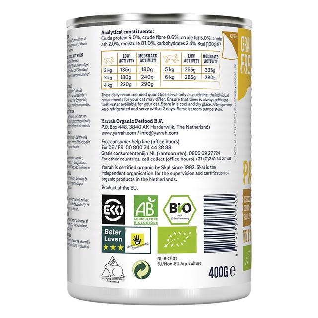 Yarrah Organic Grain-Free Chicken Pate for Cats 400g GOODS M&S