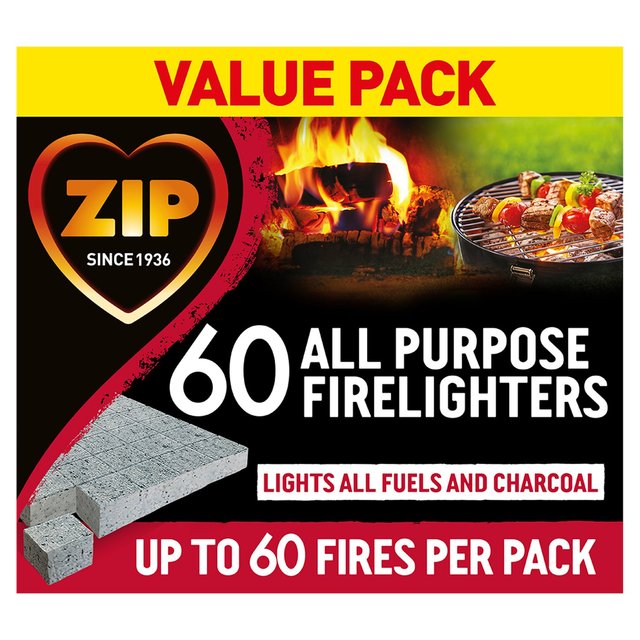 Zip All Purpose Firelighters Block 60 60 per pack GOODS M&S